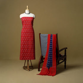 Pochampally ikat handloom cotton 3pc unstitched dress