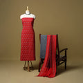 Pochampally ikat handloom cotton 3pc unstitched dress