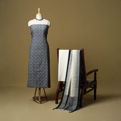 Pochampally ikat handloom cotton 3pc unstitched dress