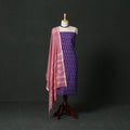 Pochampally ikat mercerised cotton 2pc unstitched dress