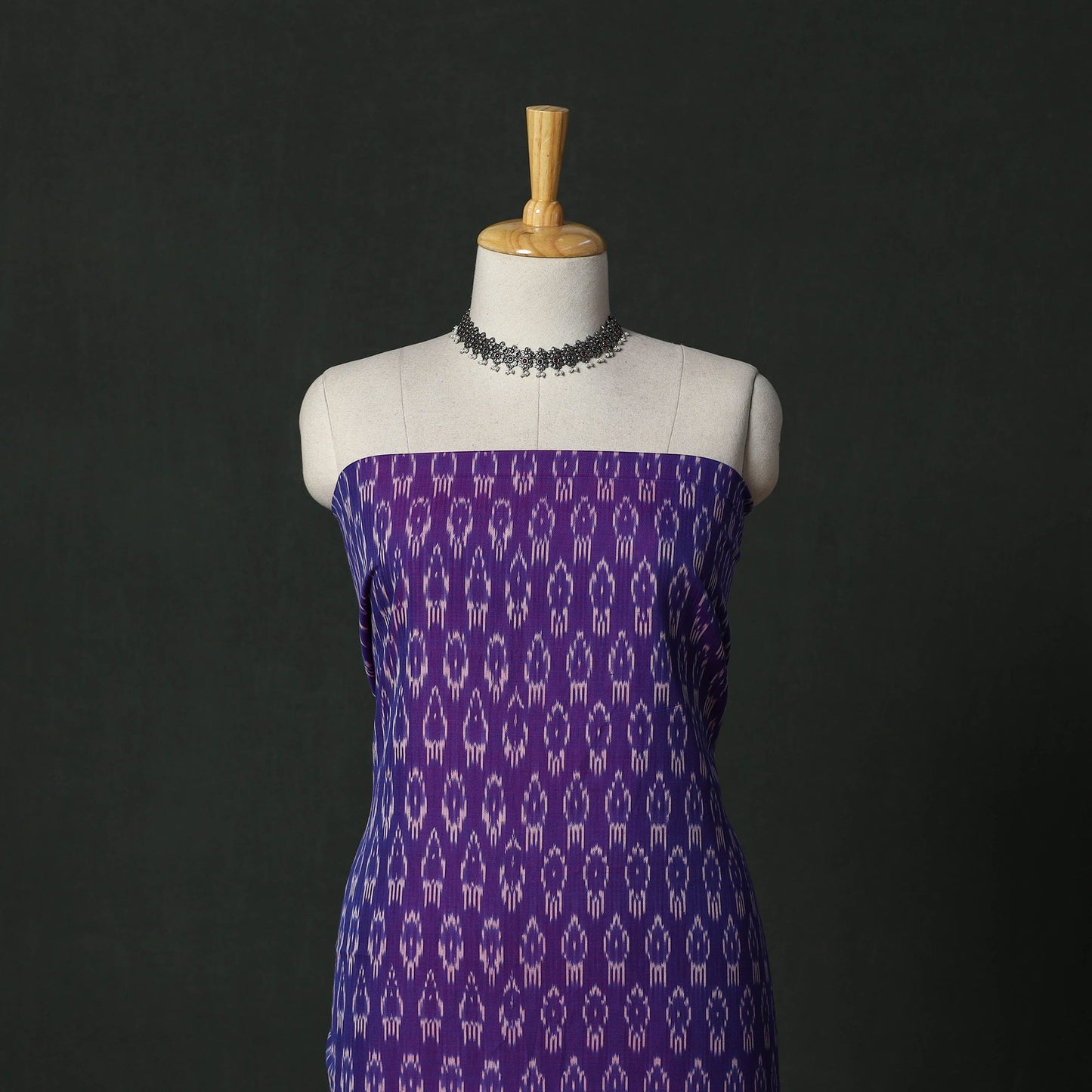 Pochampally ikat mercerised cotton 2pc unstitched dress