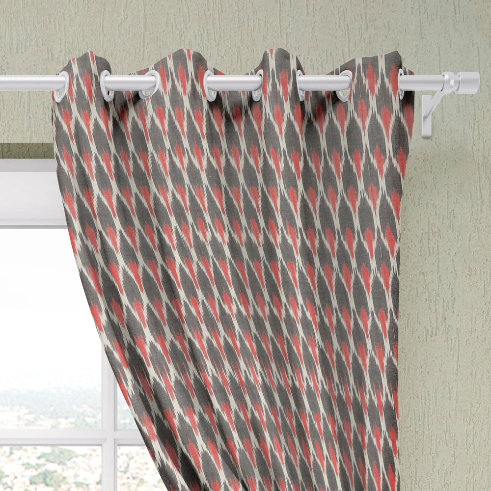 Pochampally ikat pure cotton fabric window curtain (5 x 3