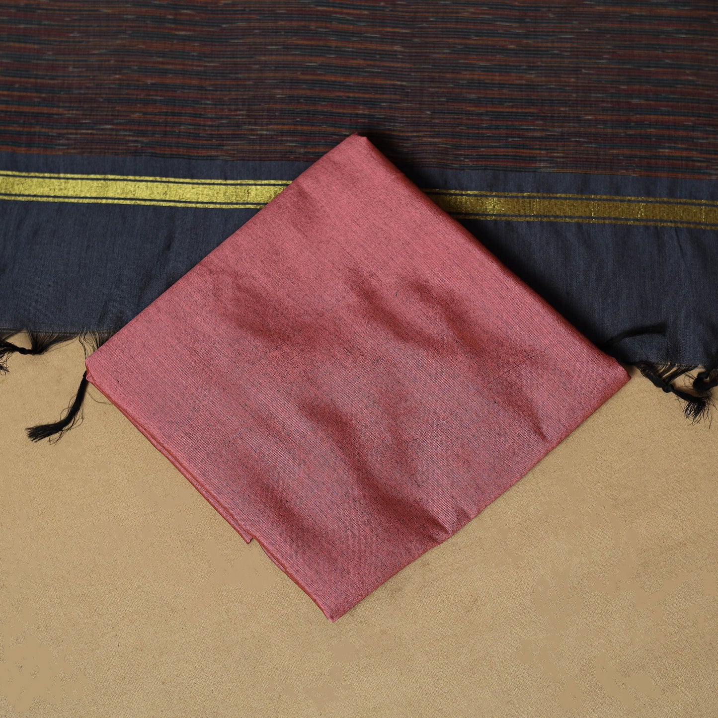 Pochampally ikat silk cotton 3pc unstitched dress material