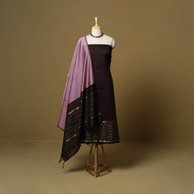 Pochampally ikat silk cotton 3pc unstitched dress material