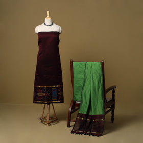 Pochampally ikat silk cotton 3pc unstitched dress material