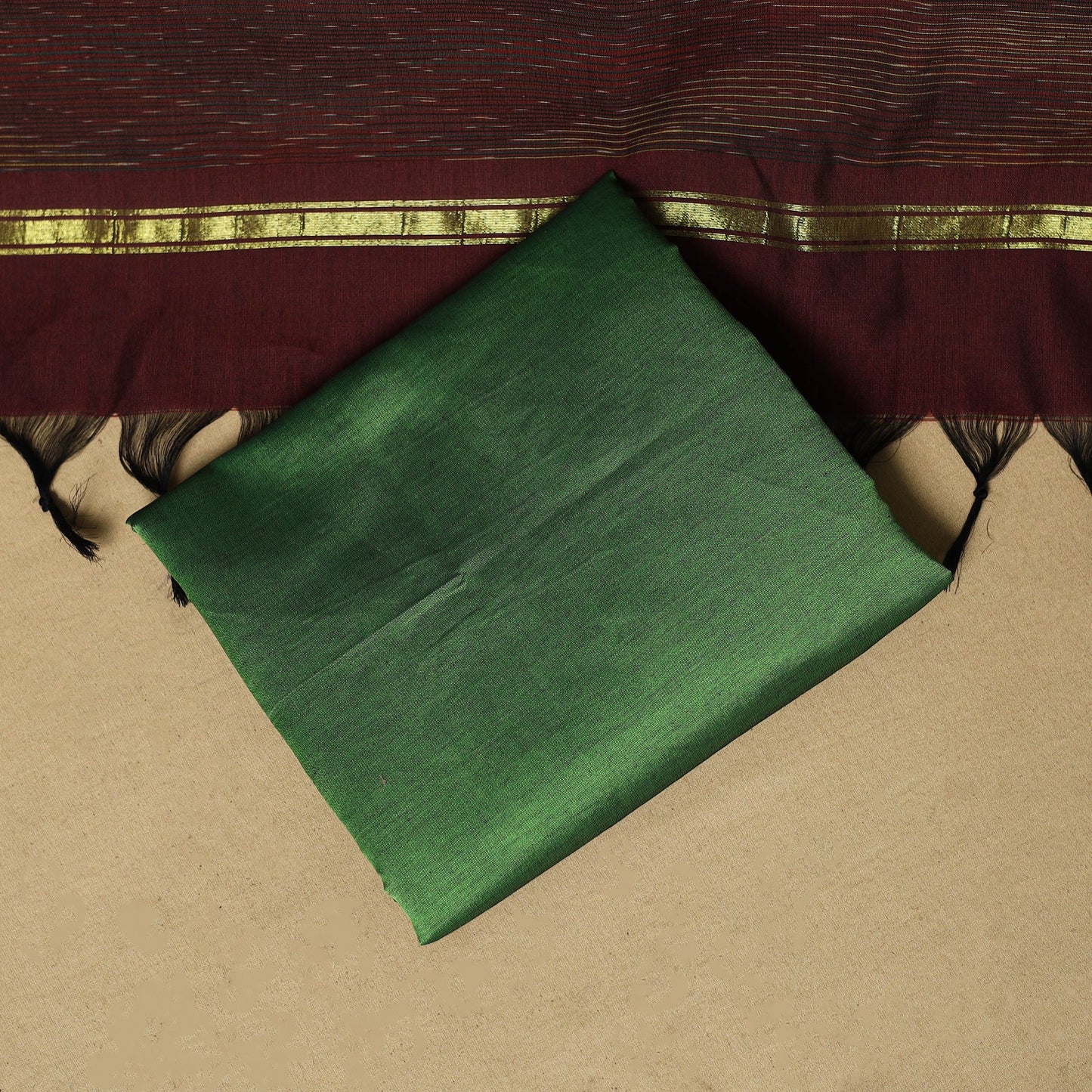 Pochampally ikat silk cotton 3pc unstitched dress material