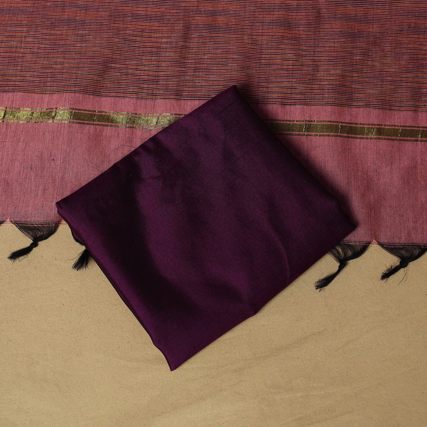 Pochampally ikat silk cotton 3pc unstitched dress material