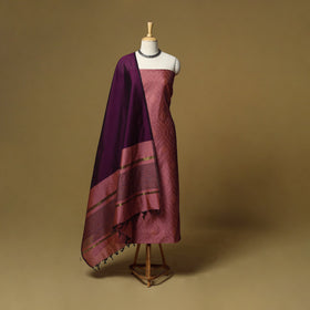 Pochampally ikat silk cotton 3pc unstitched dress material