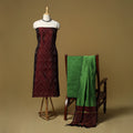 Pochampally ikat silk cotton 3pc unstitched dress material