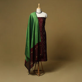 Pochampally ikat silk cotton 3pc unstitched dress material