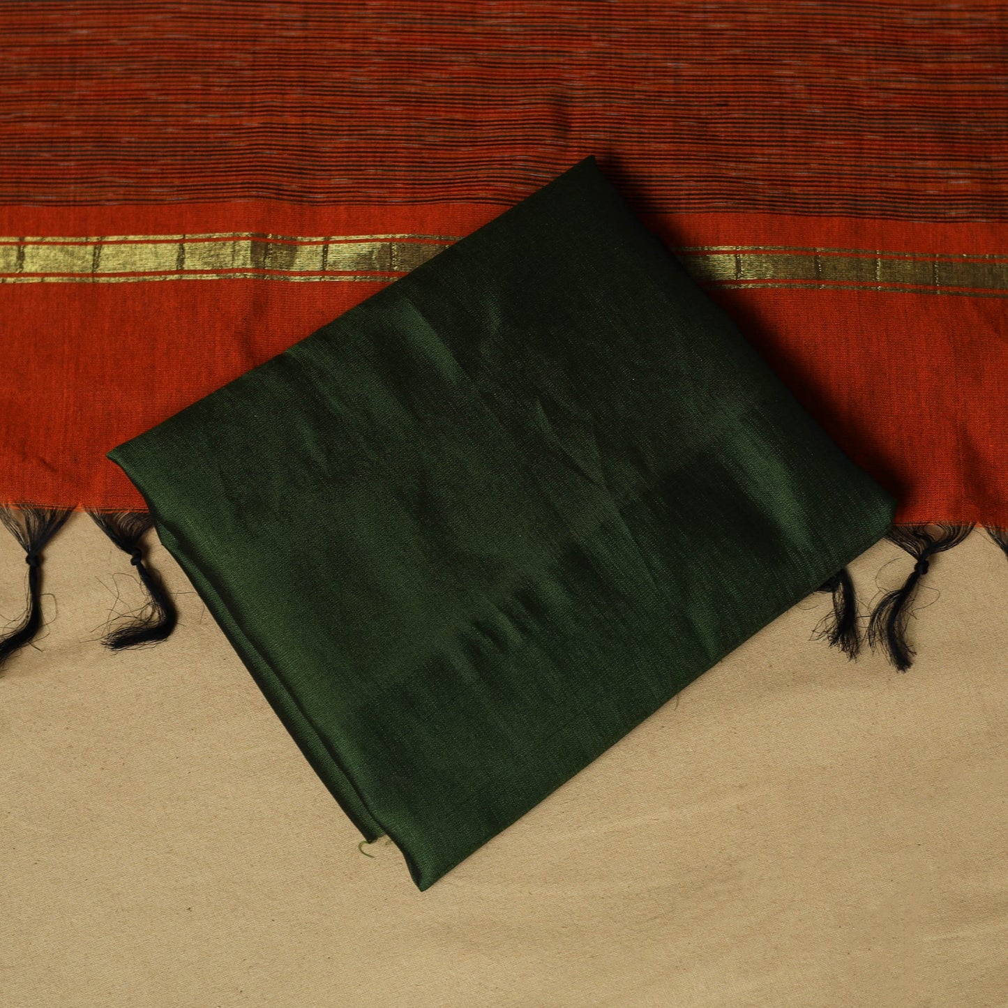 Pochampally ikat silk cotton 3pc unstitched dress material