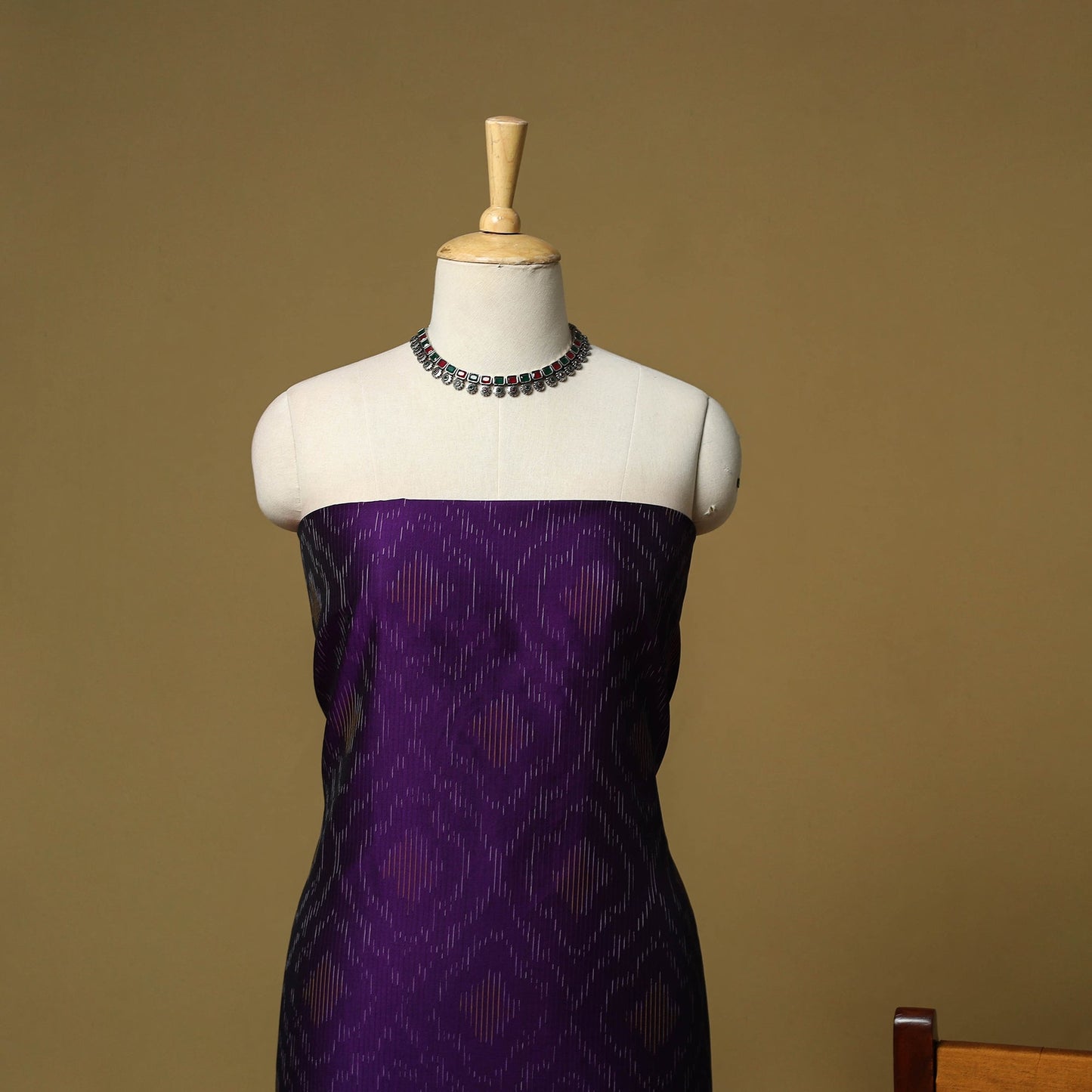 Pochampally ikat silk cotton 3pc unstitched dress material