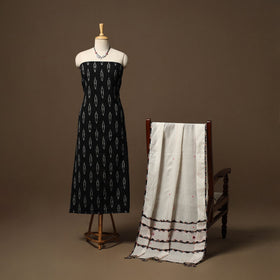Pochampally ikat weave cotton 2pc unstitched dress material