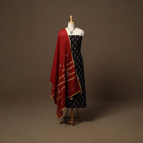 Pochampally ikat weave cotton 2pc unstitched dress material