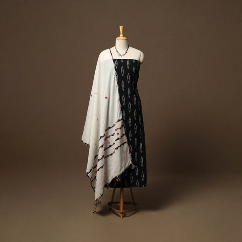 Pochampally ikat weave cotton 2pc unstitched dress material