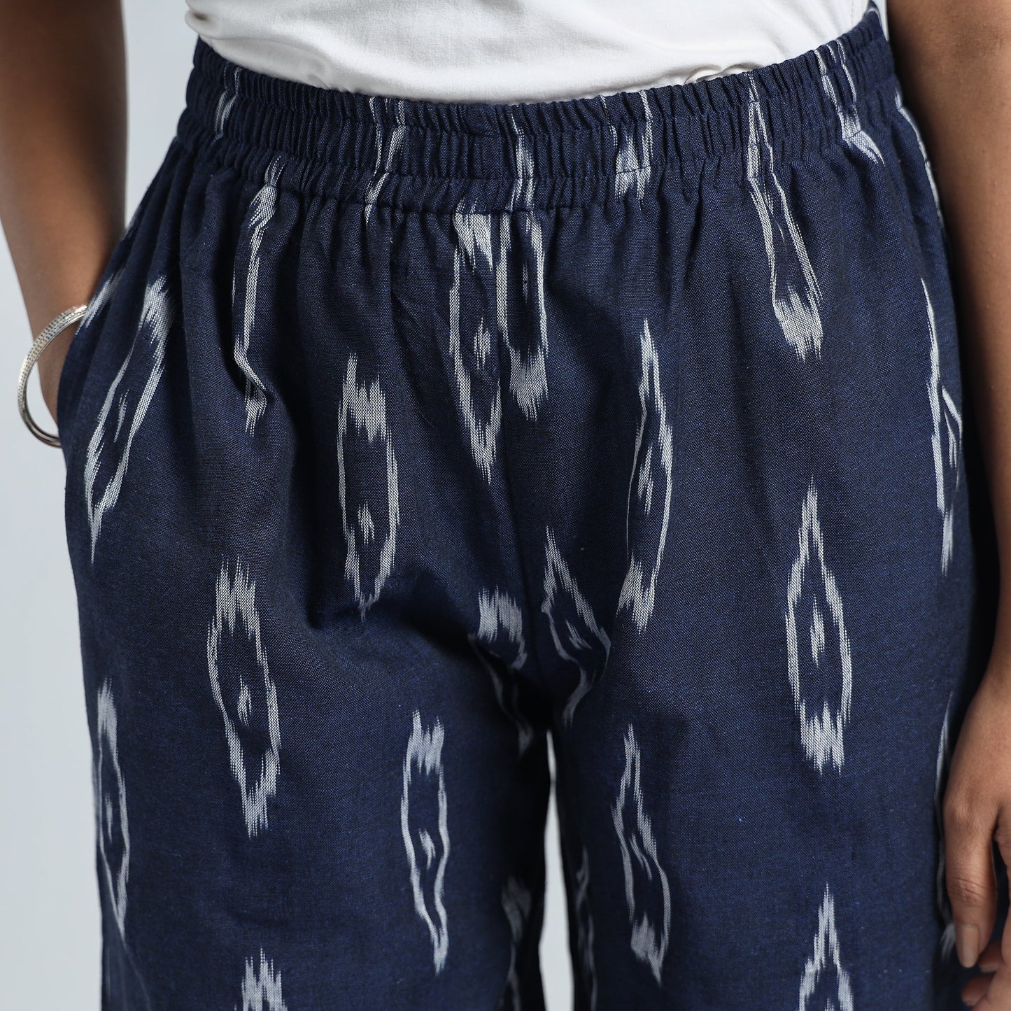 Pochampally Ikat Weave Cotton Elasticated Harem Pant