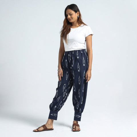 Pochampally Ikat Weave Cotton Elasticated Harem Pant
