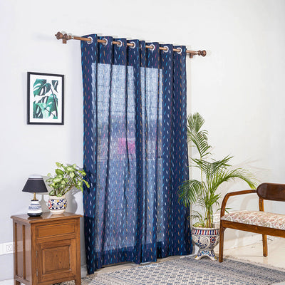 Pochampally ikat weave pure cotton fabric door curtain (7 x