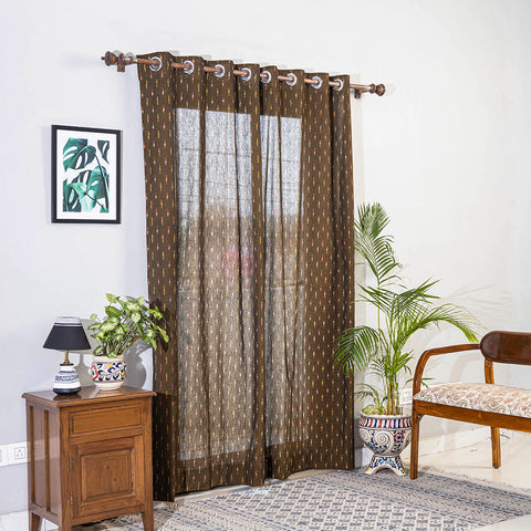 Pochampally ikat weave pure cotton fabric door curtain (7 x