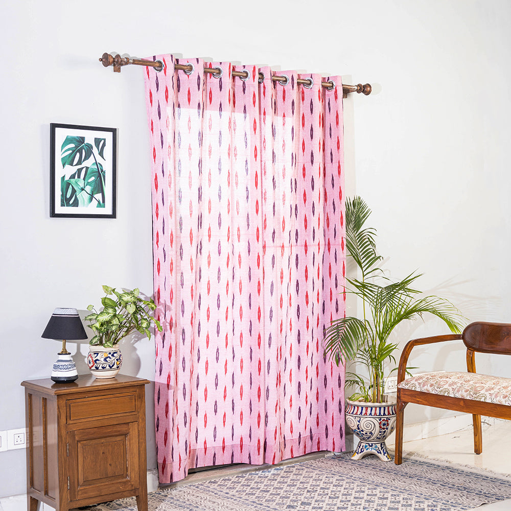 Pochampally ikat weave pure cotton fabric door curtain (7 x