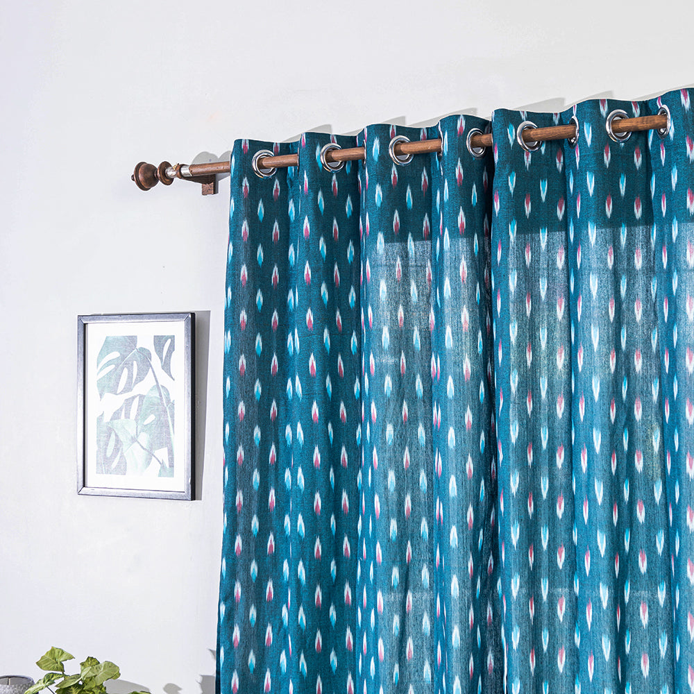 Pochampally ikat weave pure cotton fabric door curtain (7 x