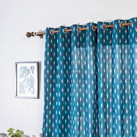 Pochampally ikat weave pure cotton fabric door curtain (7 x