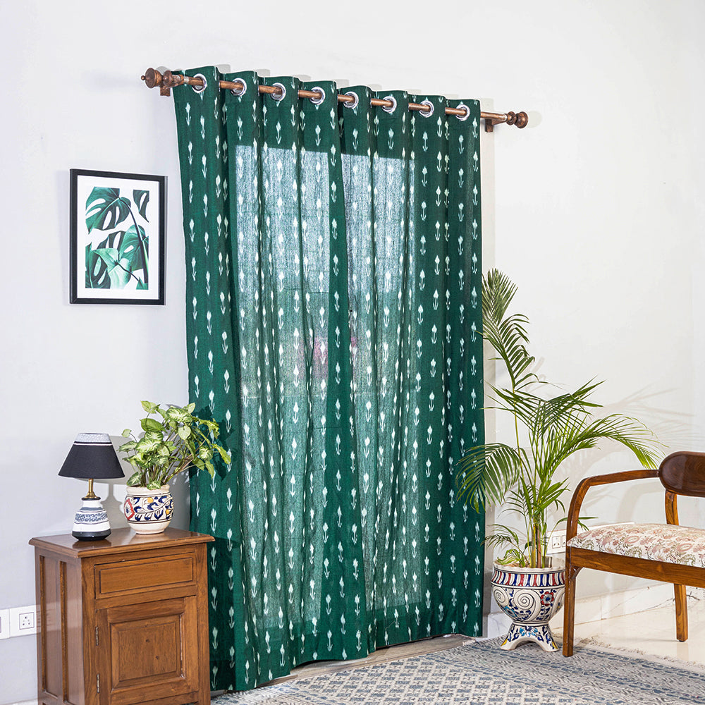 Pochampally ikat weave pure cotton fabric door curtain (7 x