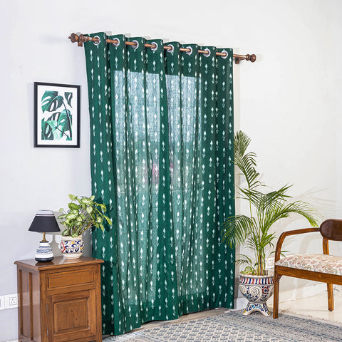 Pochampally ikat weave pure cotton fabric door curtain (7 x