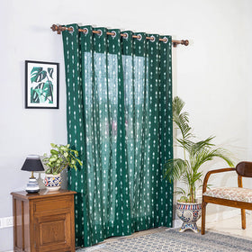 Pochampally ikat weave pure cotton fabric door curtain (7 x