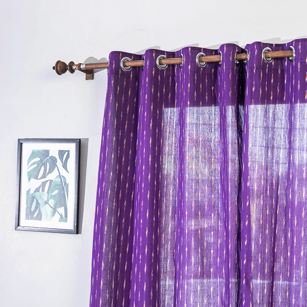 Pochampally ikat weave pure cotton fabric door curtain (7 x
