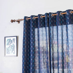 Pochampally ikat weave pure cotton fabric door curtain (7 x