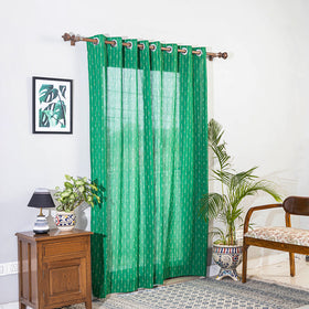 Pochampally ikat weave pure cotton fabric door curtain (7 x