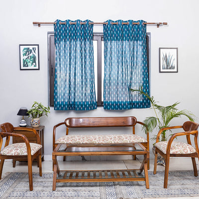 Buy Pochampally Ikat Weave Pure Cotton Fabric Door Curtain Online at iTokri.com