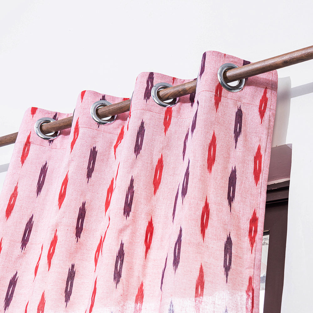 Pochampally ikat weave pure cotton fabric window curtain (5