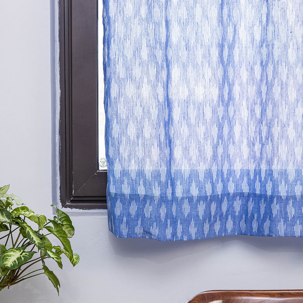 Pochampally ikat weave pure cotton fabric window curtain (5