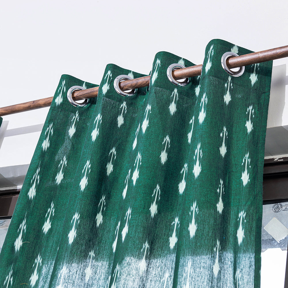 Pochampally ikat weave pure cotton fabric window curtain (5