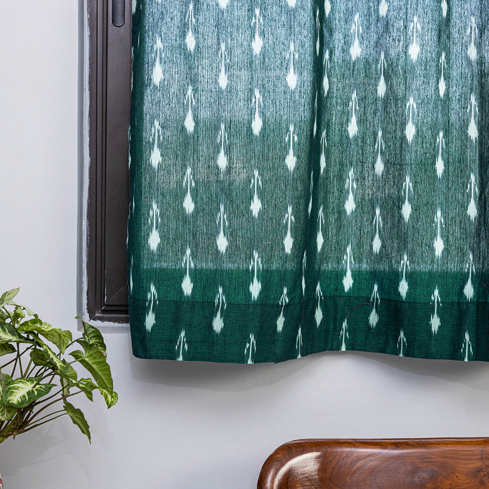 Pochampally ikat weave pure cotton fabric window curtain (5