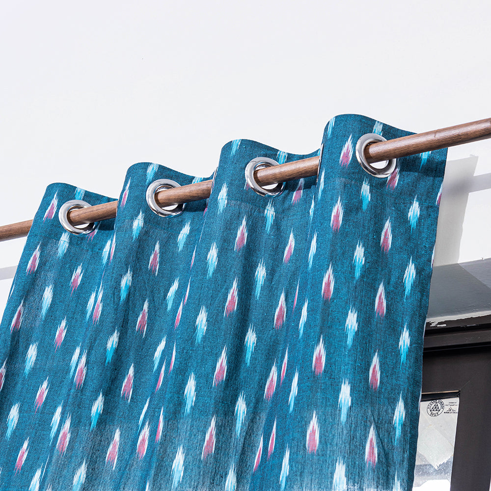 Buy Pochampally Ikat Weave Pure Cotton Fabric Door Curtain Online at iTokri.com