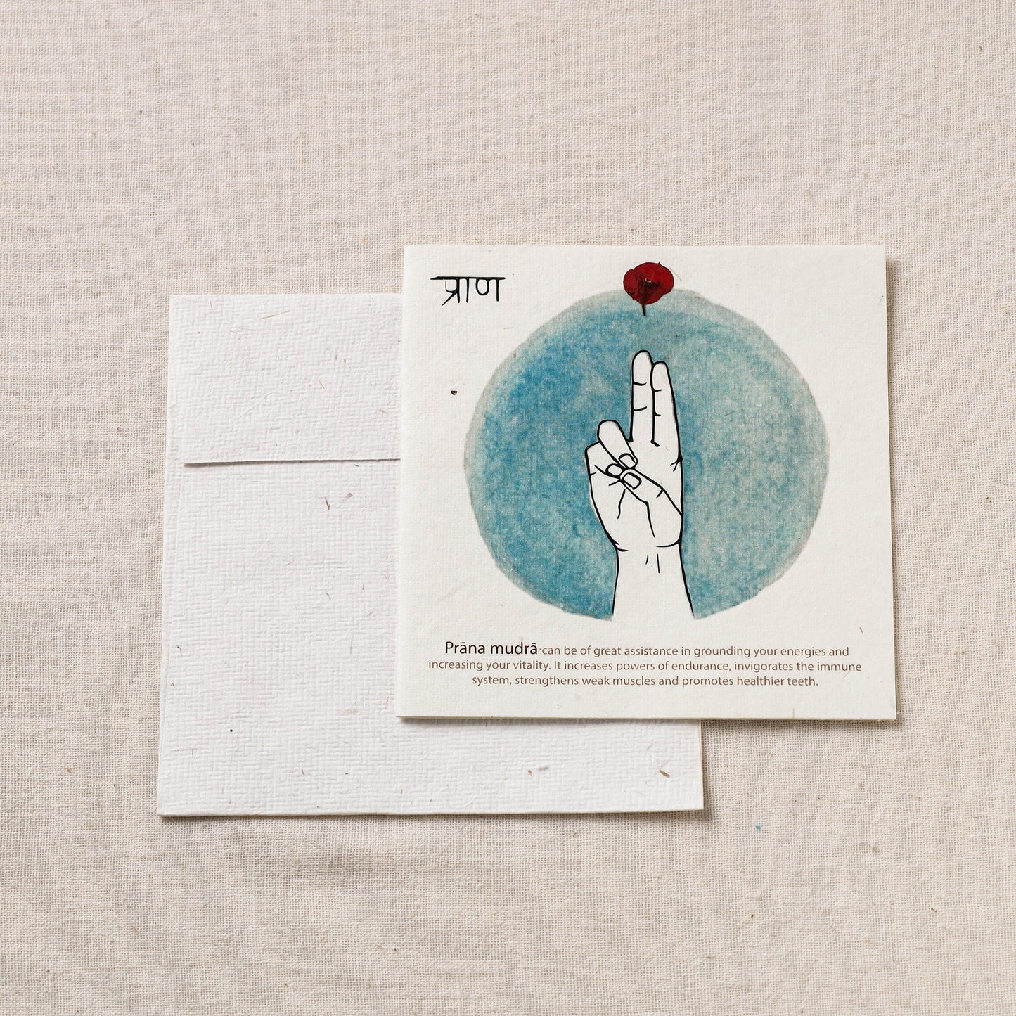  Prana Mudra - Handmade Paper Greeting Card 