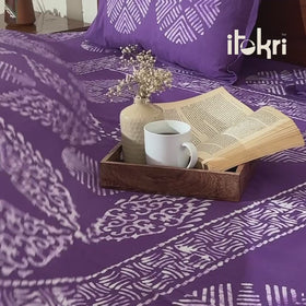Black - Hand Block Batik Print Cotton Double Bedsheet Set (108 x 90 in) 04