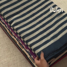 Blue - Pochampally Double Ikat Handloom Cotton Fabric 16