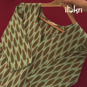Pochampally Ikat Cotton Suit Set with Dupatta for women 03