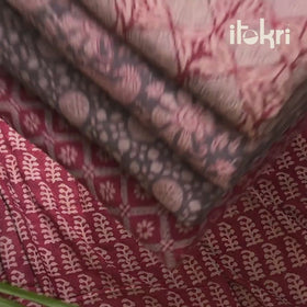 Bagh Hand Block Print Pure Handwoven Merino Wool Natural Dyed Fabric 04