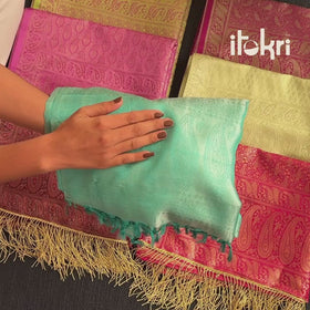 Maroon - Brocade Handloom Semi Silk Banarasi Stole  34