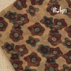Blue - Natural Dyed Hand Block Print Kota Doria Cotton Ajrakh Fabric 17
