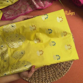 Banarasi Weaving Katan Dupion Silk 3pc Unstitched Dress Material Suit Set 22