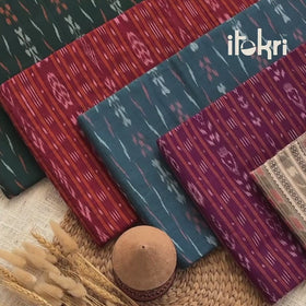Green - Sambalpuri Ikat Handloom Cotton Fabric 07