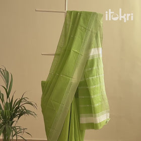 Pink - Pure Handloom Cotton Thread Buti Chanderi Saree 19