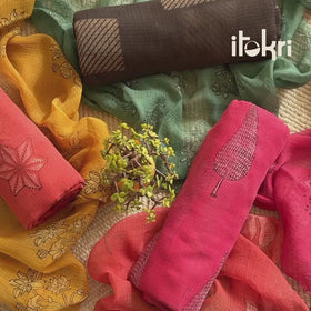 Pink - Akola Hand Block Print Kota Doria Cotton Fabric 09
