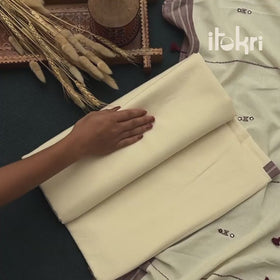 Kutch Bhujodi Handwoven Kala Cotton Unstitched Dress Material: Kurta, Bottom with Dupatta 04